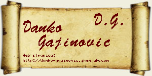 Danko Gajinović vizit kartica